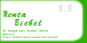 menta biebel business card